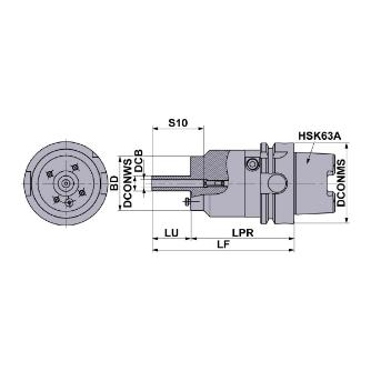三菱マテリアル（株） バルブフィニッシャーHVF形ツールホルダ HVF06 バルブフィニッシャーＨＶＦ形ツールホルダ HVF06-HSK63A110A4