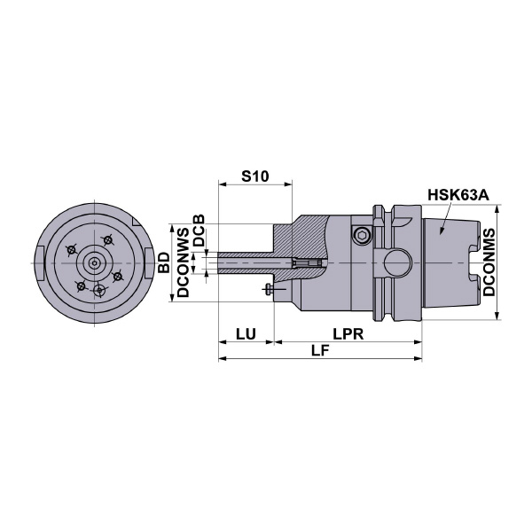 三菱マテリアル（株） バルブフィニッシャーHVF形ツールホルダ HVF06 バルブフィニッシャーＨＶＦ形ツールホルダ HVF06-HSK63A110A4