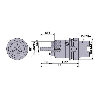 三菱マテリアル（株） バルブフィニッシャーHVF形ツールホルダ HVF06 バルブフィニッシャーＨＶＦ形ツールホルダ HVF06-HSK63A180A3