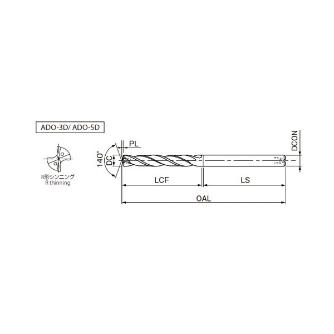 オーエスジー（株） 油穴付き超硬ドリル 3Dタイプ ADO-3D 超硬ドリル ADO-3D 10.2-11