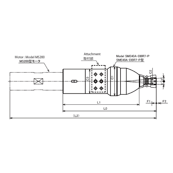 カトウ工機（株） バリ取りホルダ DBR7-P型 バリ取りホルダ SME40A-DBR7-P_ﾀｲﾌﾟA00