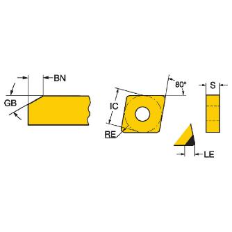 サンドビック（株） TーMax チップ CBN 【E】 CNGA Ｔ－Ｍａｘ　チップ　ＣＢＮ　【Ｅ】 CNGA 12 04 04S01020H 7105