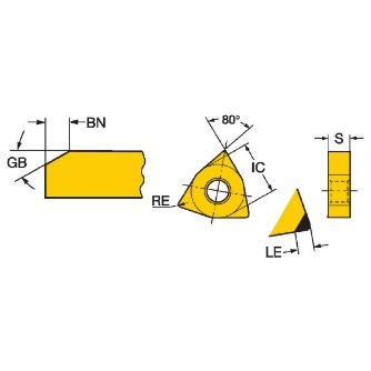 サンドビック（株） T-MaxP チップ CBN WNGA Ｔ－Ｍａｘ　チップ　ＣＢＮ　【Ｅ】 WNGA 08 04 08S01520HWH 7115