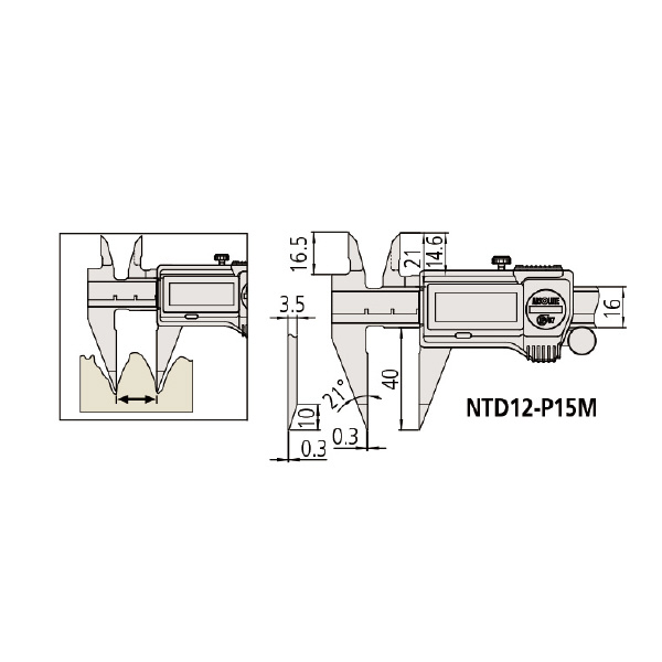 （株）ミツトヨ ノギス NTD ノギス NTD12-P15M 573-621-20