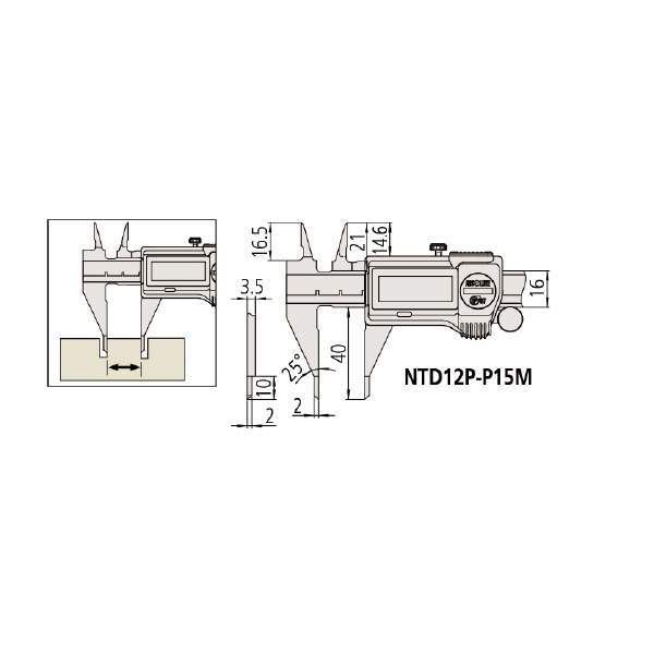 （株）ミツトヨ ノギス NTD ノギス NTD12P-P15M 573-625-20