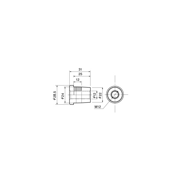 スペーシア（株） インサートナットφ24M12 JB-406M12 インサートナットΦ２４Ｍ１２ JB-406M12