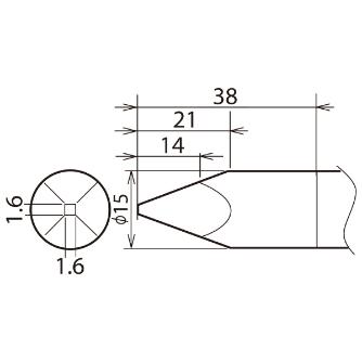 太洋電機産業（株） 替こて先 RXー89GAS用 RX 替こて先　ＲＸ－８９ＧＡＳ用 RX-89HRT-15A