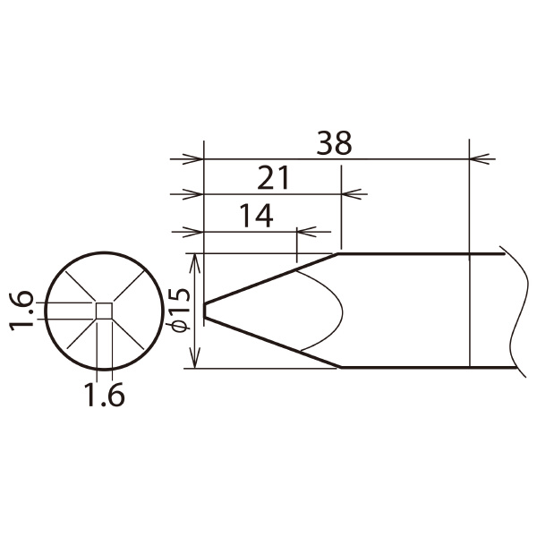 太洋電機産業（株） 替こて先 RXー89GAS用 RX 替こて先　ＲＸ－８９ＧＡＳ用 RX-89HRT-15A
