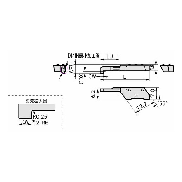 住友電気工業（株） SEC－極小径ボーリング インサート KBMG ＳＥＣ－極小径ボーリングバイトインサート KBMGR0511-05 AC1030U