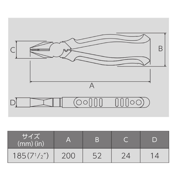 フジ矢（株） 電工ペンチ・圧着付(カバー付) 265HGP 電工ペンチ・圧着付（カバー付） 265HGP-185(VICTOR)