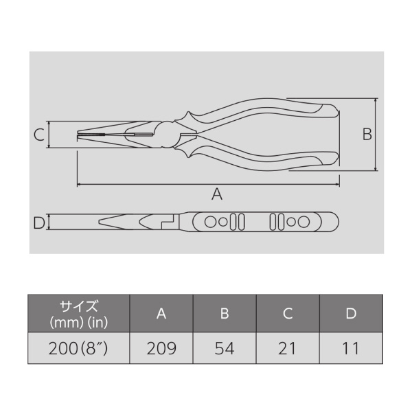 フジ矢（株） 先長ラジオペンチ(エラストマーカバー付) 282HG 先長ラジオペンチ（エラストマーカバー付） 282HG-200(VICTOR)