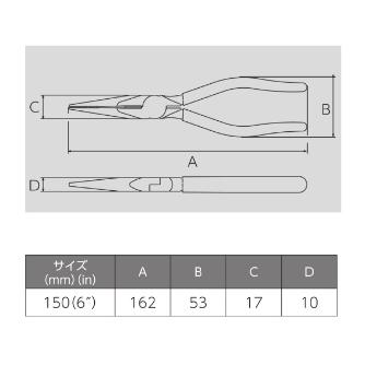 フジ矢（株） 先長ラジオペンチ(成型カバー付) 282A 先長ラジオペンチ（成型カバー付） 282A-150(VICTOR)