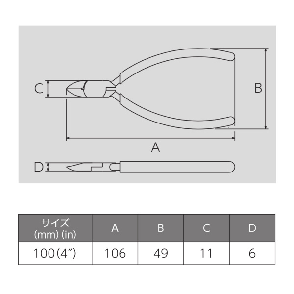 フジ矢（株） マイクロニッパ(樹脂カバー付) マイクロニッパ（樹脂カバー付） 110BS-100 (VICTOR)