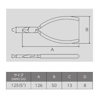 フジ矢（株） マイクロニッパ(樹脂カバー付) マイクロニッパ（樹脂カバー付） 110BS-125(VICTOR)