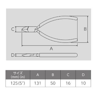 フジ矢（株） マイクロニッパ(樹脂カバー付) マイクロニッパ（樹脂カバー付） 120BS-125(VICTOR)