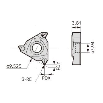 住友電気工業（株） SEC－ねじ切りバイト インサート 16ER-CB ＳＥＣ－ねじ切りバイト　インサート 16ER12W-CB AC530U