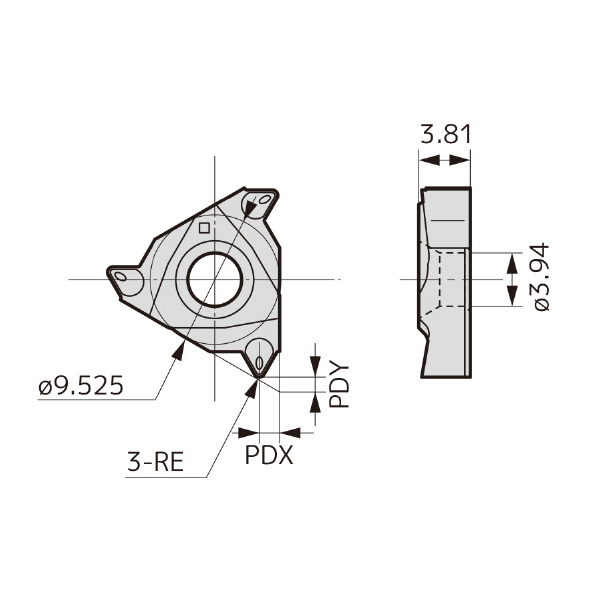 住友電気工業（株） SEC－ねじ切りバイト インサート 16ER-CB ＳＥＣ－ねじ切りバイト　インサート 16ER18NPT-CB AC530U