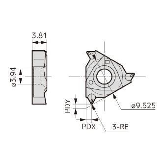 住友電気工業（株） SEC－ねじ切りバイト インサート 16IR-CB ＳＥＣ－ねじ切りバイト　インサート 16IR18NPT-CB AC530U