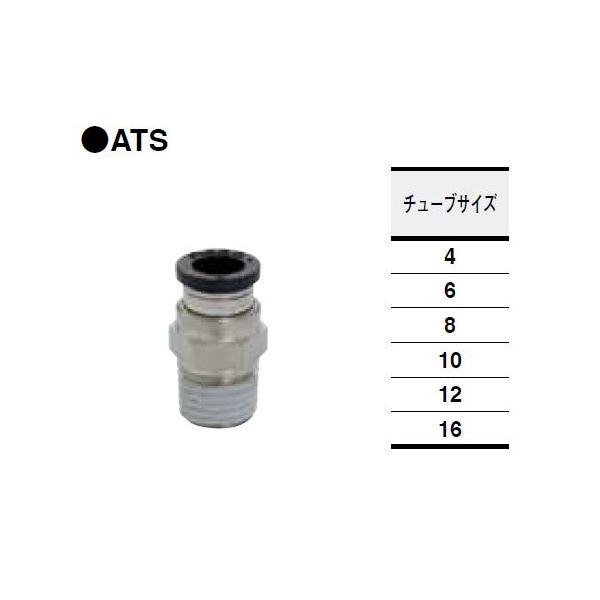 （株）コガネイ クイック継手ストレート ATS クイック継手ストレート ATS4-02 (10ｺｲﾘ)
