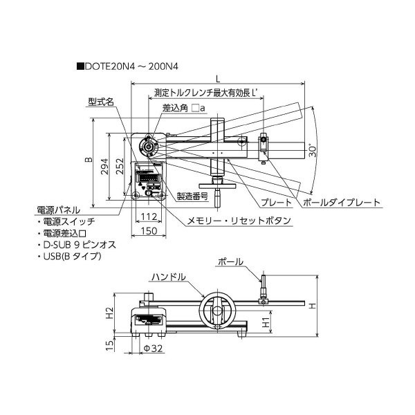 （株）東日製作所 デジタルトルクレンチテスタ DOTE デジタルトルクレンチテスタ DOTE200N4