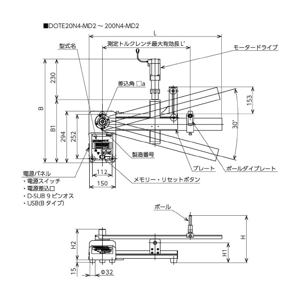 （株）東日製作所 デジタルトルクレンチテスタ DOTE デジタルトルクレンチテスタ DOTE100N4-MD2