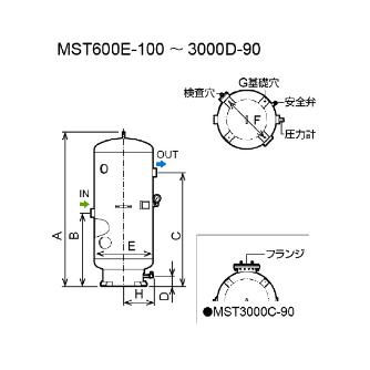 オリオン機械（株） エアータンク MST エアータンク MST3000D-90