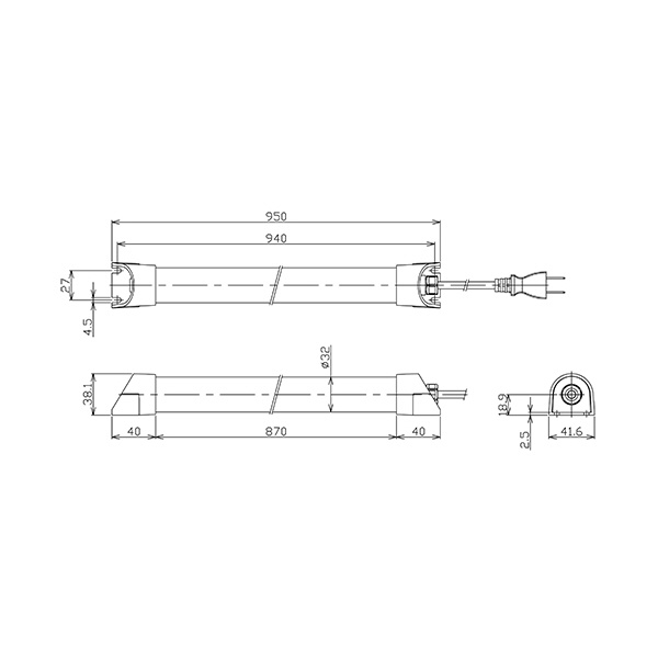 日機（株） スリム型防水LEDライト 2mケーブル NLT スリム型防水ＬＥＤライト　２ｍケーブル NLT4-40-AC1-S(2M+P)