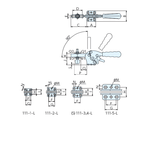 （株）ナベヤ トグルダウンクランプ 111 トグルダウンクランプ１１１－Ｌ 111-1-L