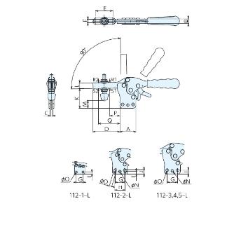 （株）ナベヤ トグルダウンクランプ 112 トグルダウンクランプ１１２－Ｌ 112-4-L