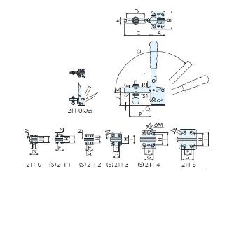 （株）ナベヤ トグルダウンクランプ 211 トグルダウンクランプ２１１ 211-0