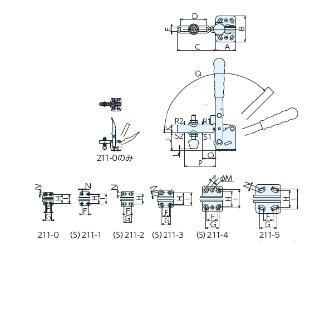 （株）ナベヤ トグルダウンクランプ S211 トグルダウンクランプ２１１ S211-1