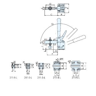 （株）ナベヤ トグルダウンクランプ 211 トグルダウンクランプ２１１－Ｌ 211-1-L