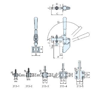 （株）ナベヤ トグルダウンクランプ 213 トグルダウンクランプ２１３ 213-5