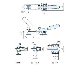 （株）ナベヤ トグルフッククランプ S311 トグルフッククランプＳ３１１ S311-4