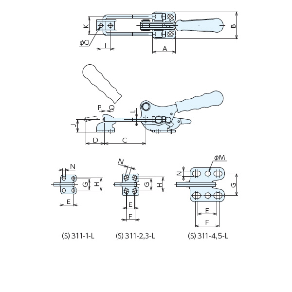 （株）ナベヤ トグルフッククランプ 311 トグルフッククランプＳ３１１－Ｌ 311-1-L