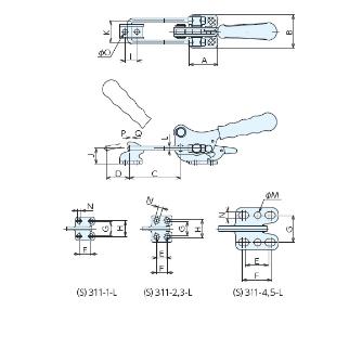 （株）ナベヤ トグルフッククランプ 311 トグルフッククランプＳ３１１－Ｌ 311-3-L
