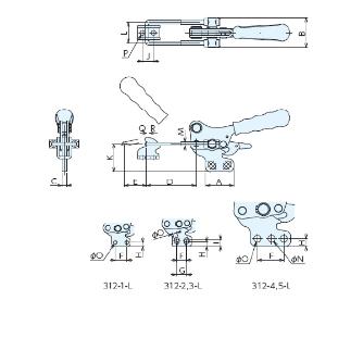 （株）ナベヤ トグルフッククランプ 312 トグルフッククランプＳ３１２－Ｌ 312-4-L