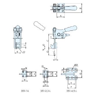 （株）ナベヤ トグルフッククランプ 351 トグルフッククランプ３５１－Ｌ 351-1-L