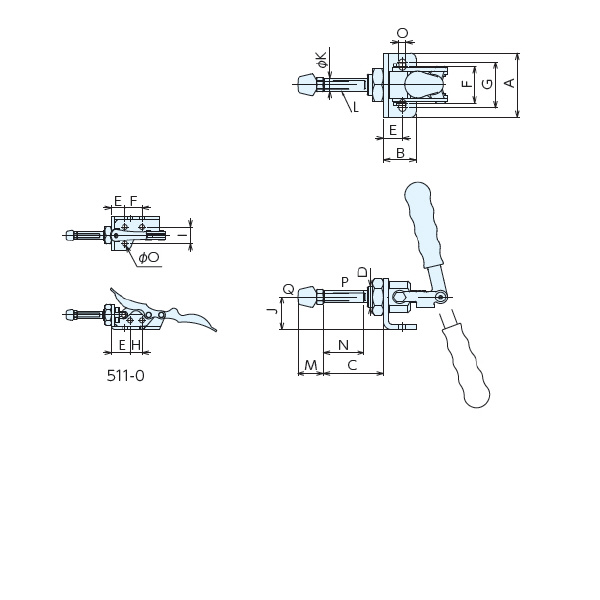 （株）ナベヤ トグルサイドクランプ S トグルサイドクランプ S511-3