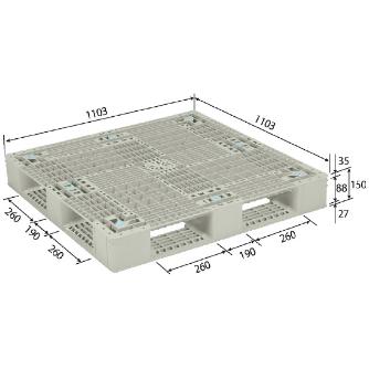 三甲（株） GTパレット ＧＴパレット 845004-00 GT-1111D4-4 Aｸﾞﾚｰ