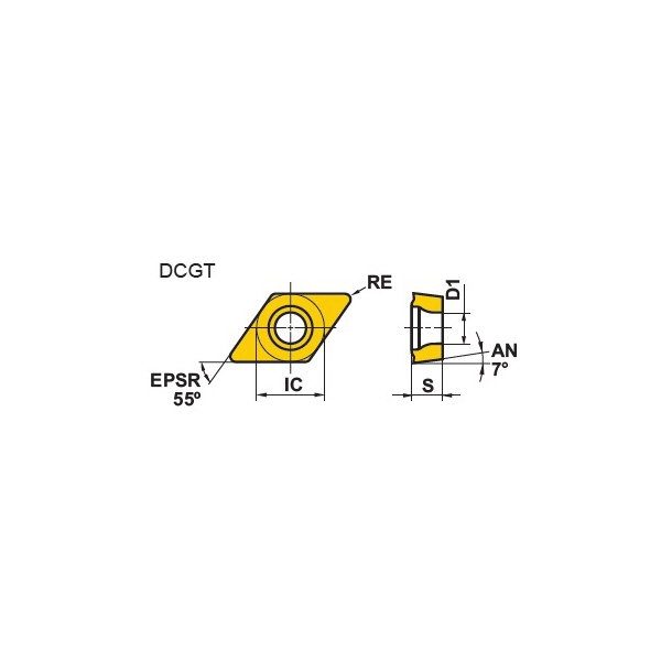 三菱マテリアル（株） 旋削用インサート DCGT 旋削用インサート（超硬コーティング） DCGT070201M-FS MP9015