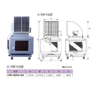 （株）鎌倉製作所 屋内移動形クールルーフファン CRF 屋内移動形クールルーフファン CRF-30MK1-E3 60Hz