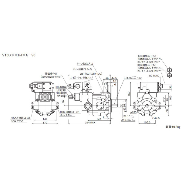 ダイキン工業（株） ピストンポンプ V ピストンポンプ V15C13RJAX-95