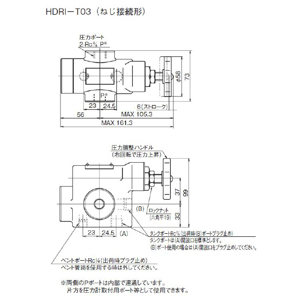 ダイキン工業（株） パイロット作動形リリーフ弁 HDRI-T パイロット作動形リリーフ弁 HDRI-T03-1