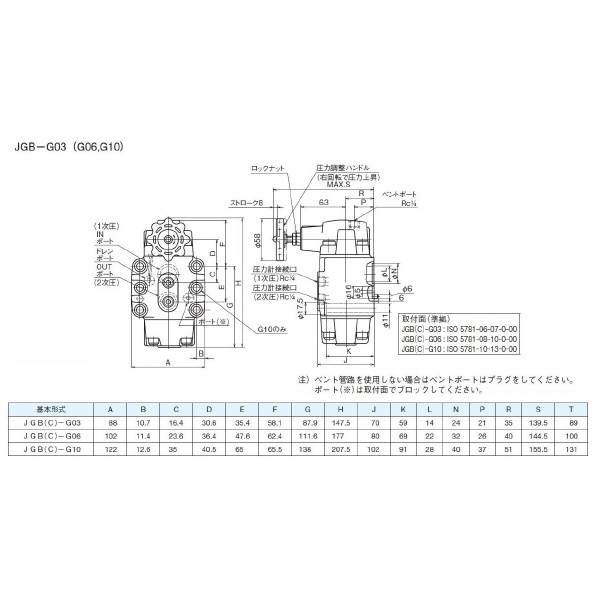 ダイキン工業（株） 減圧弁 JGB-G 減圧弁 JGB-G03-3-10