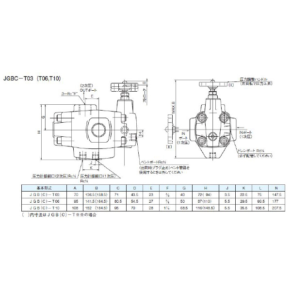 ダイキン工業（株） チェック弁付減圧弁 JGBC-T チェック弁付減圧弁 JGBC-T03-3-10
