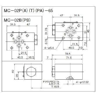 ダイキン工業（株） モジュラースタック形チェック弁 MC モジュラースタック形チェック弁 MC-02A-05-65