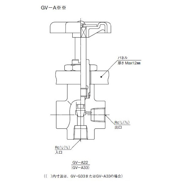 ダイキン工業（株） 圧力計用ストップ弁 GV-A 圧力計用ストップ弁 GV-A22