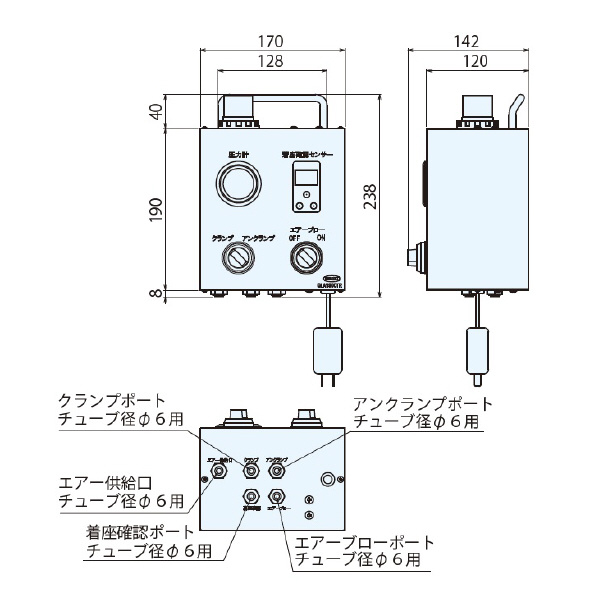 （株）ナベヤ Q－ロックエレメント 空圧用コントローラ QLA190CTR Ｑ－ロックエレメント　空圧用コントローラ QLA190CTR