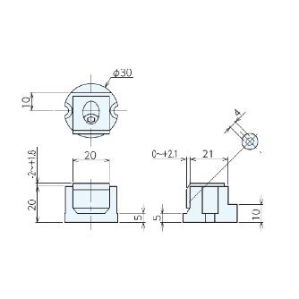 （株）ナベヤ マイクロダウンサイドクランプ 丸型 MR マイクロダウンサイドクランプ　丸型 MR1F30N23-B07